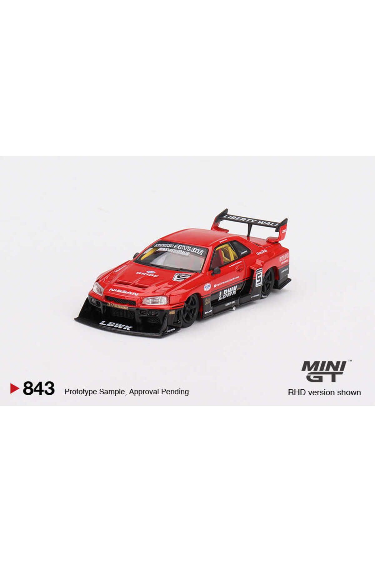 mini gt 1:64 Nissan LB-ER34 Super Silhouette Skyline Diecast Model Araba - Kırmızı/Siyah