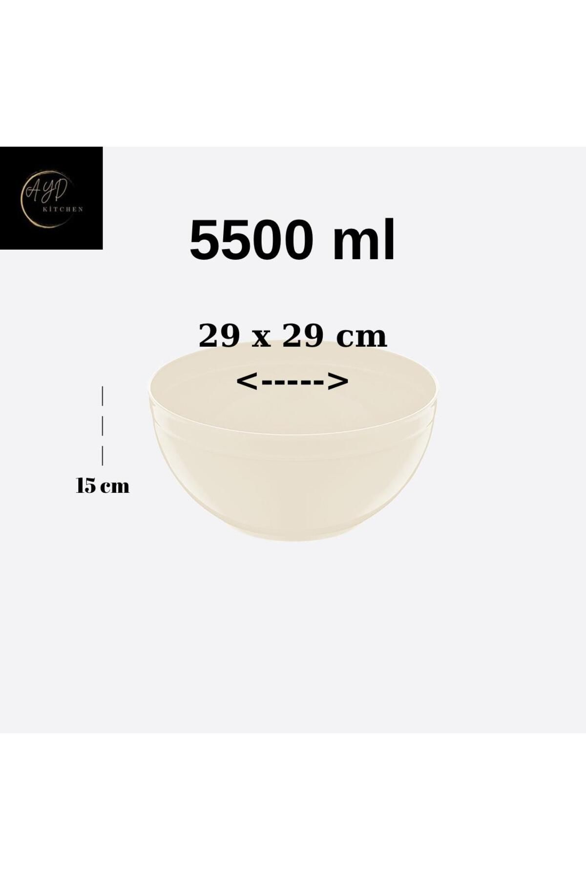 Ayd Kitchen Yuvarlak Kase,Salata,Sebze,Meyve,Servis Kasesi 5500 ml