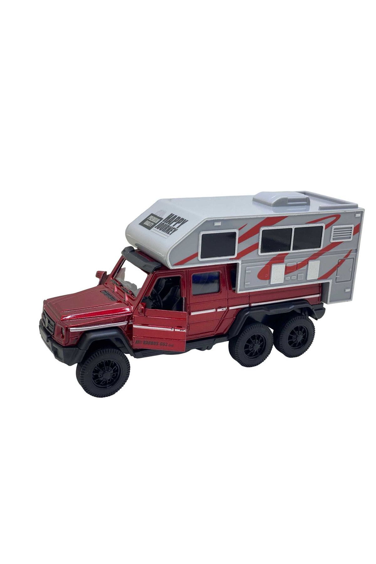 JPT-Mercedes Camper Off-Road Brabus Model, 1:32 Scale, with Interactive Functions, Red Color 5
