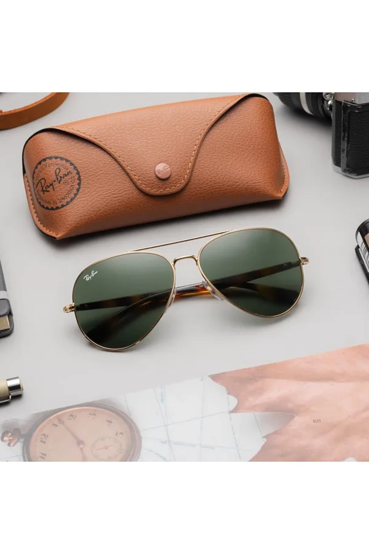 Ray-Ban-Aviator Sunglasses Rb3675 001/31 Size 58 4