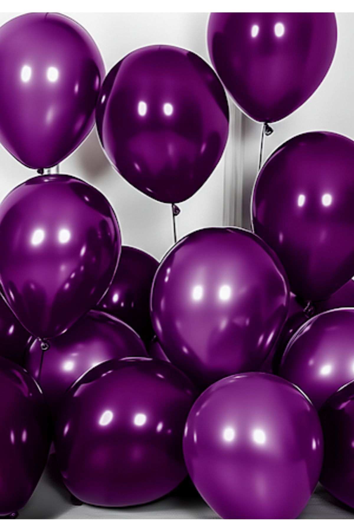 Baloncu Dede 10 Adet Metalik Mor Parlak Balon Doğum Günü Kutlama Süs ve Malzemesi