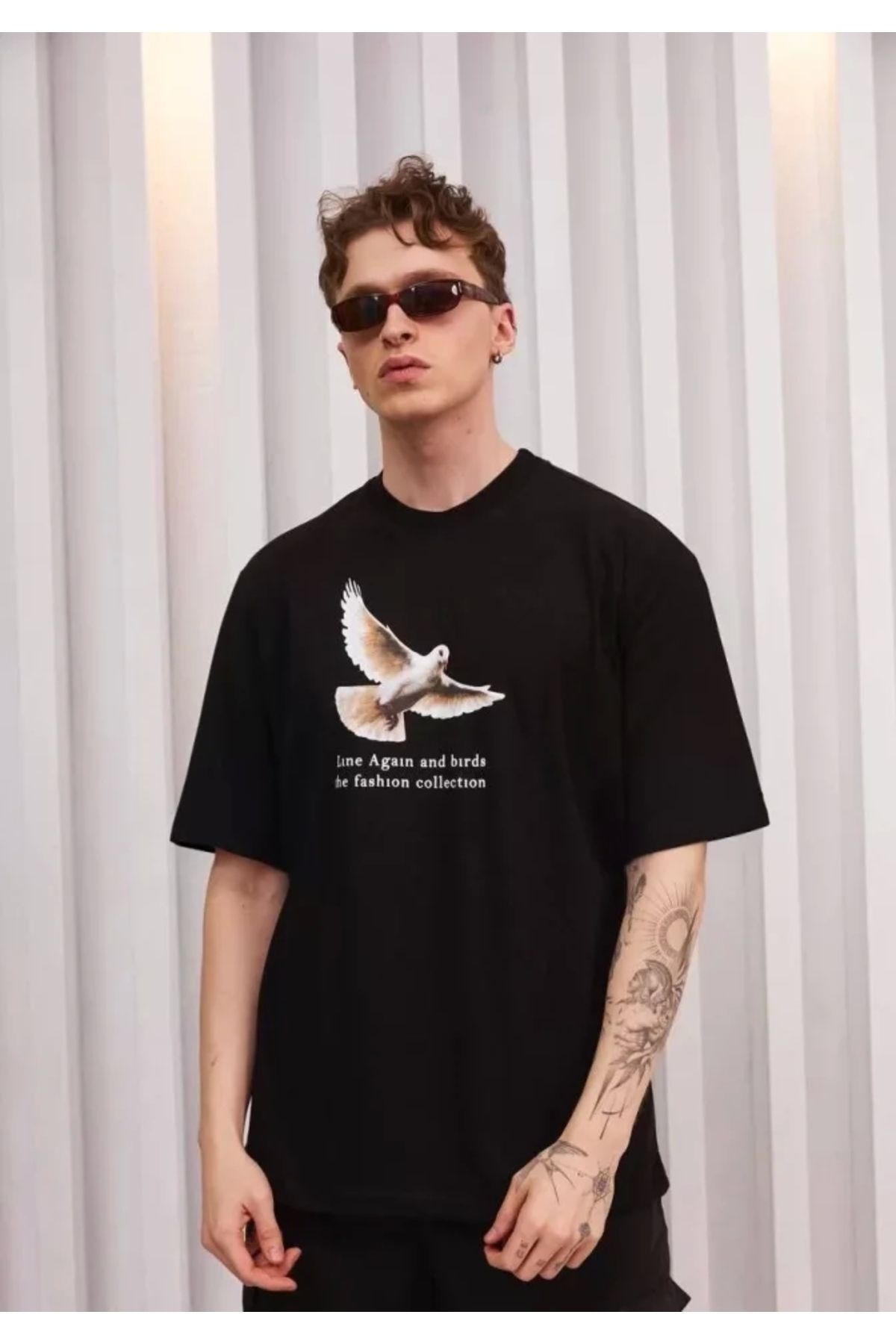 MODA Unisex Bisiklet Yaka Baskılı Oversize Thirt iyah