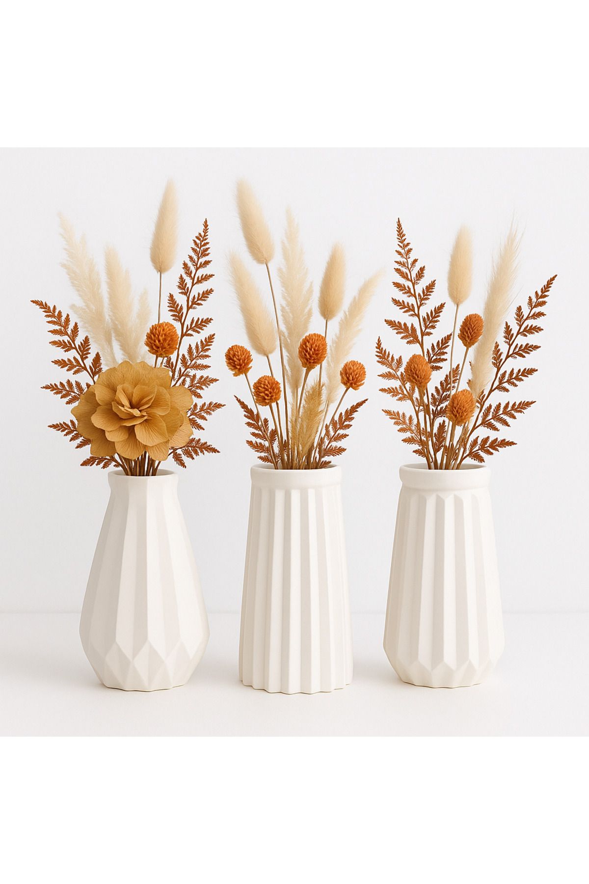 Arteliss Bohem İskandinav Tarzı Modern Minimal Tasarım Üçlü Mini Vazo Set