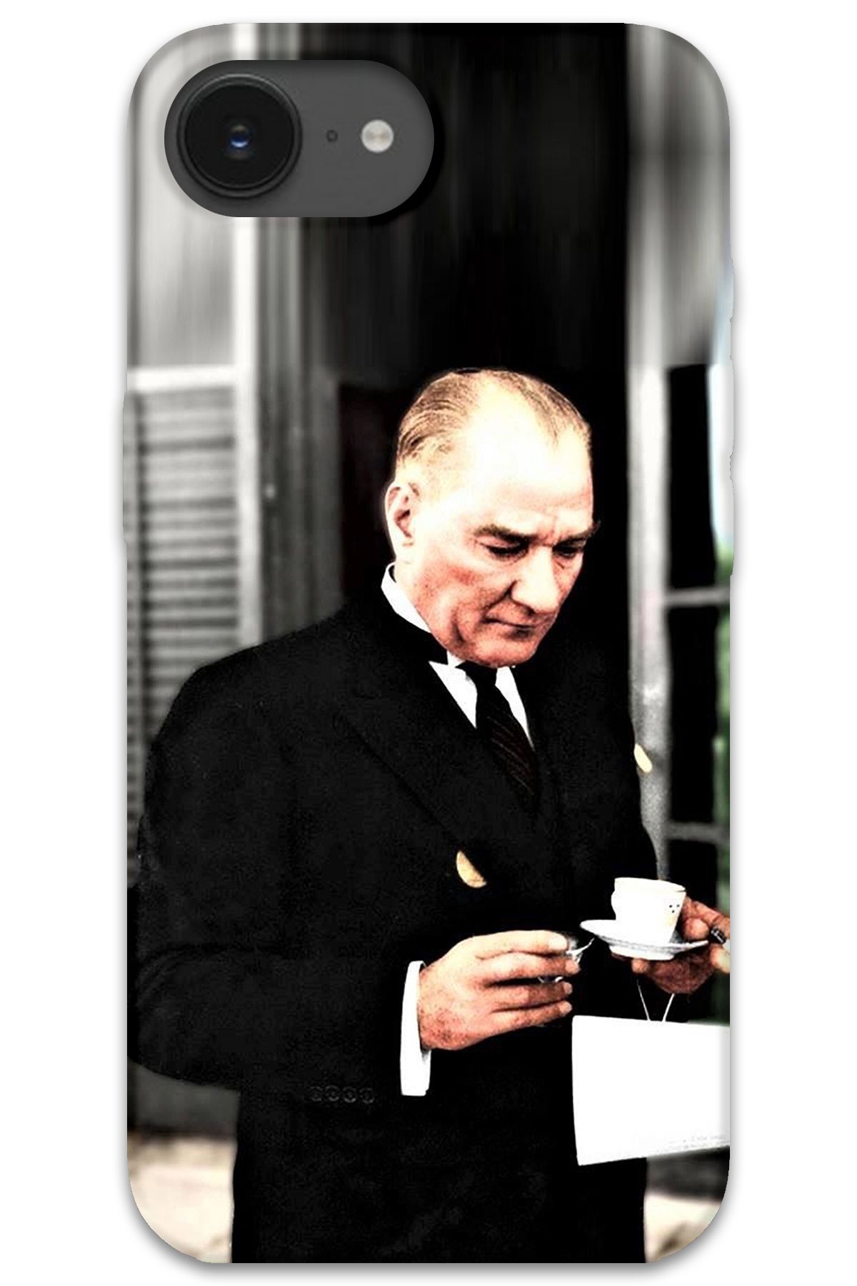 Gramaphone iPhone 16e Uyumlu Atatürk Desenli Telefon Kılıfı + Ekran Koruyucu - 5850