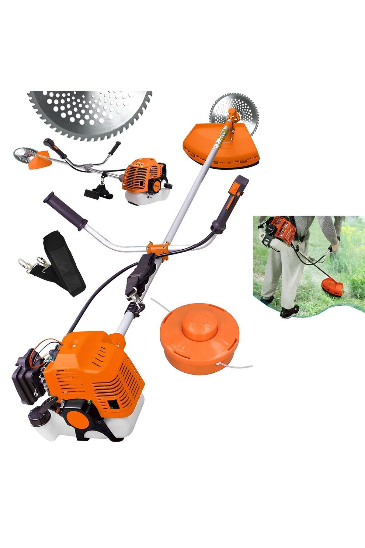 prohummer PH276 58cc 11000 Rpm Yan Tipi Benzinli Ot Çalı Çim Biçme Tırpanı (Turuncu)