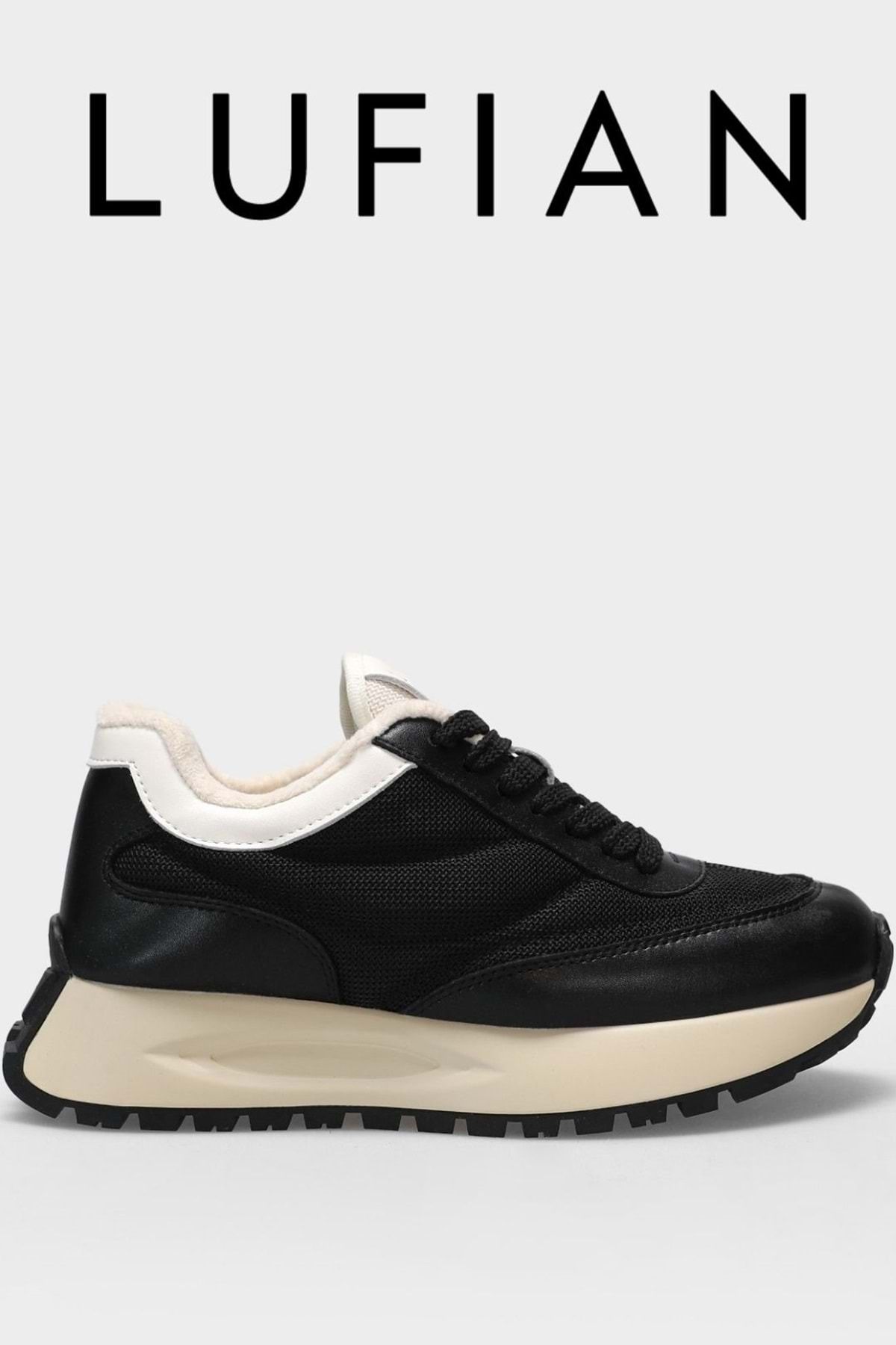 Kocamanlar Ayakkabı Lufian 122230016 Sia Sneaker Unisex Deri Spor Ayakkabı SİYAH