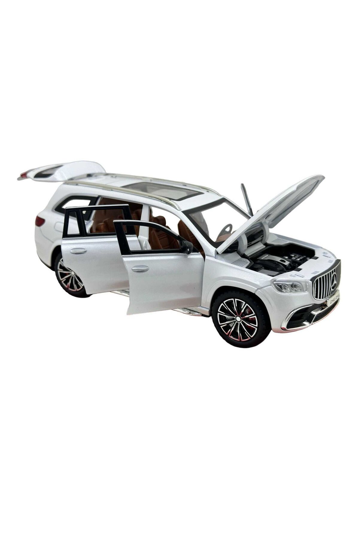 JPT-Mercedes GLS SUV Die-Cast Model 1:24 Pearl White - sounds, lights and spring-20 cm 8