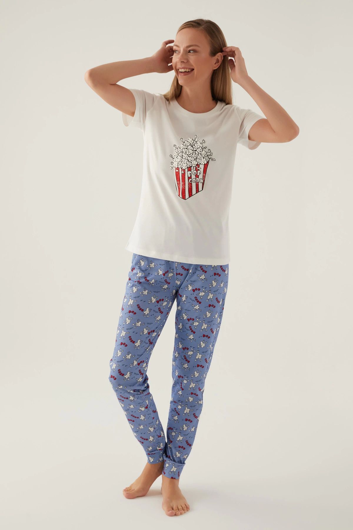 Moda Şahsenem Roly Poly 3415-s Kadın Kısa Kol Pijama Takımı
