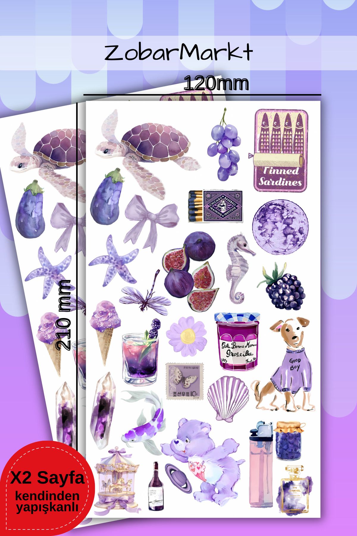 ZobarMarkt ONLINE MARKETING Lavender Dreams Sticker Set (bullet journal- ajanda - laptop)