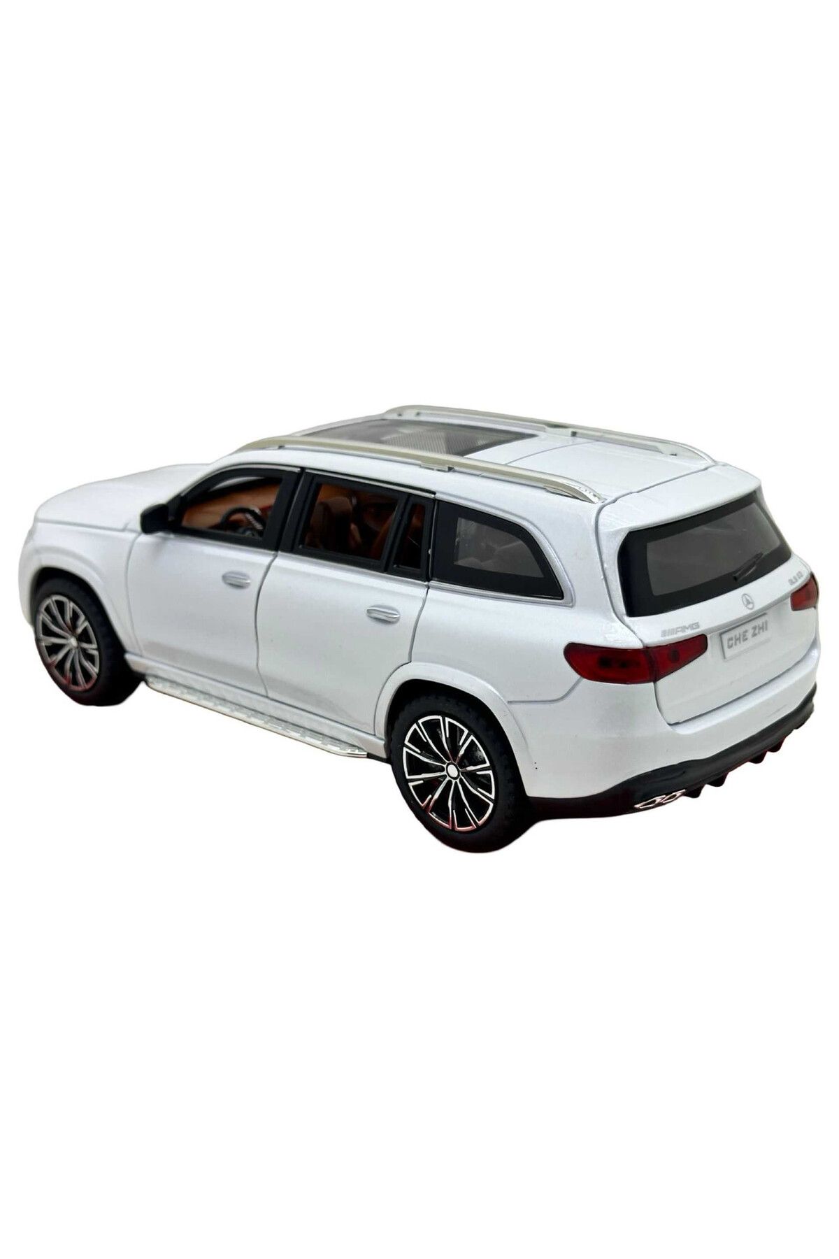 JPT-Mercedes GLS SUV Die-Cast Model 1:24 Pearl White - sounds, lights and spring-20 cm 5