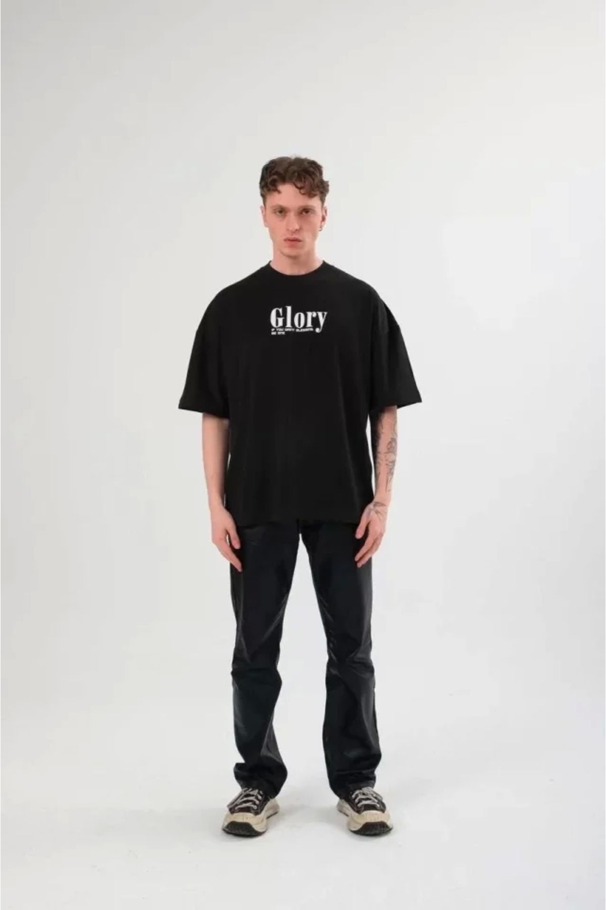 MODA Unisex Bisiklet Yaka Baskılı Oversize Thirt iyah