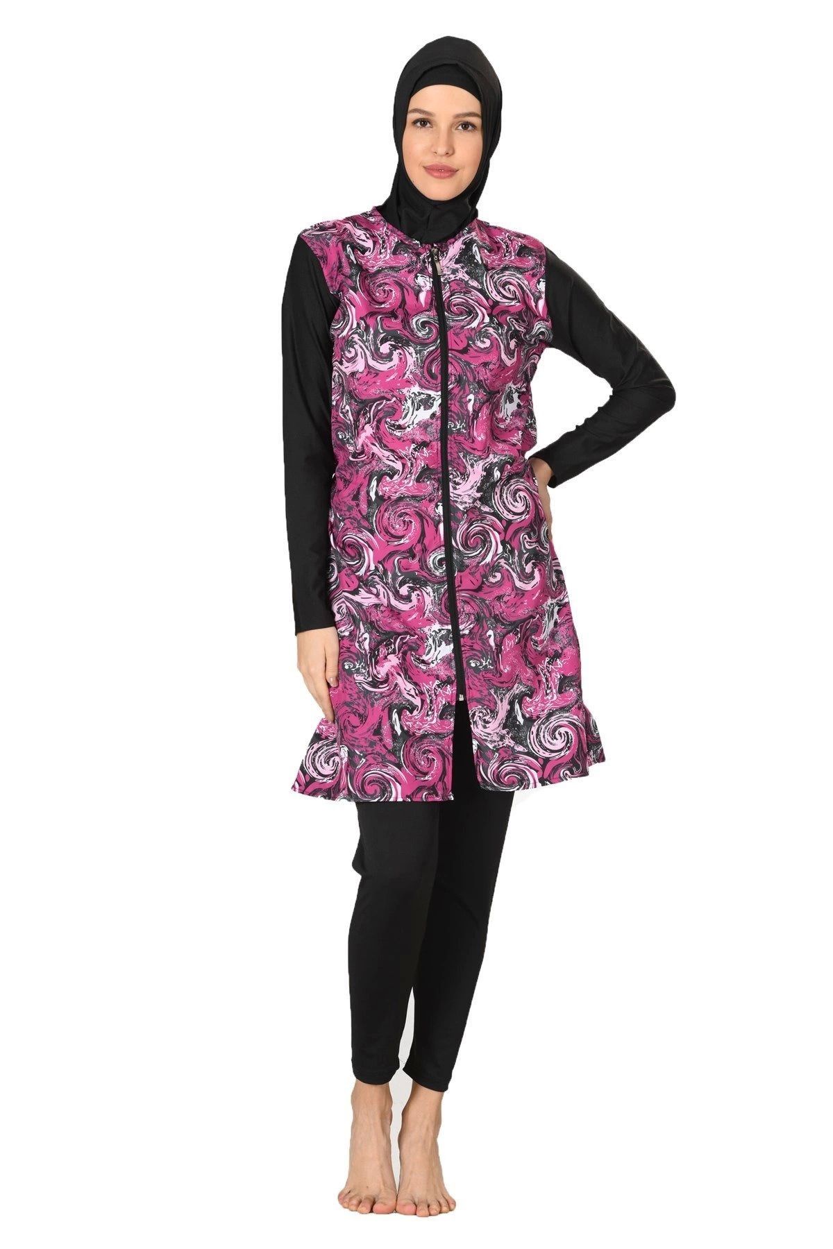 Moda Şahsenem Fantasy 3064 Tam Kapalı Paraşüt Kumaş Tesettür Mayo