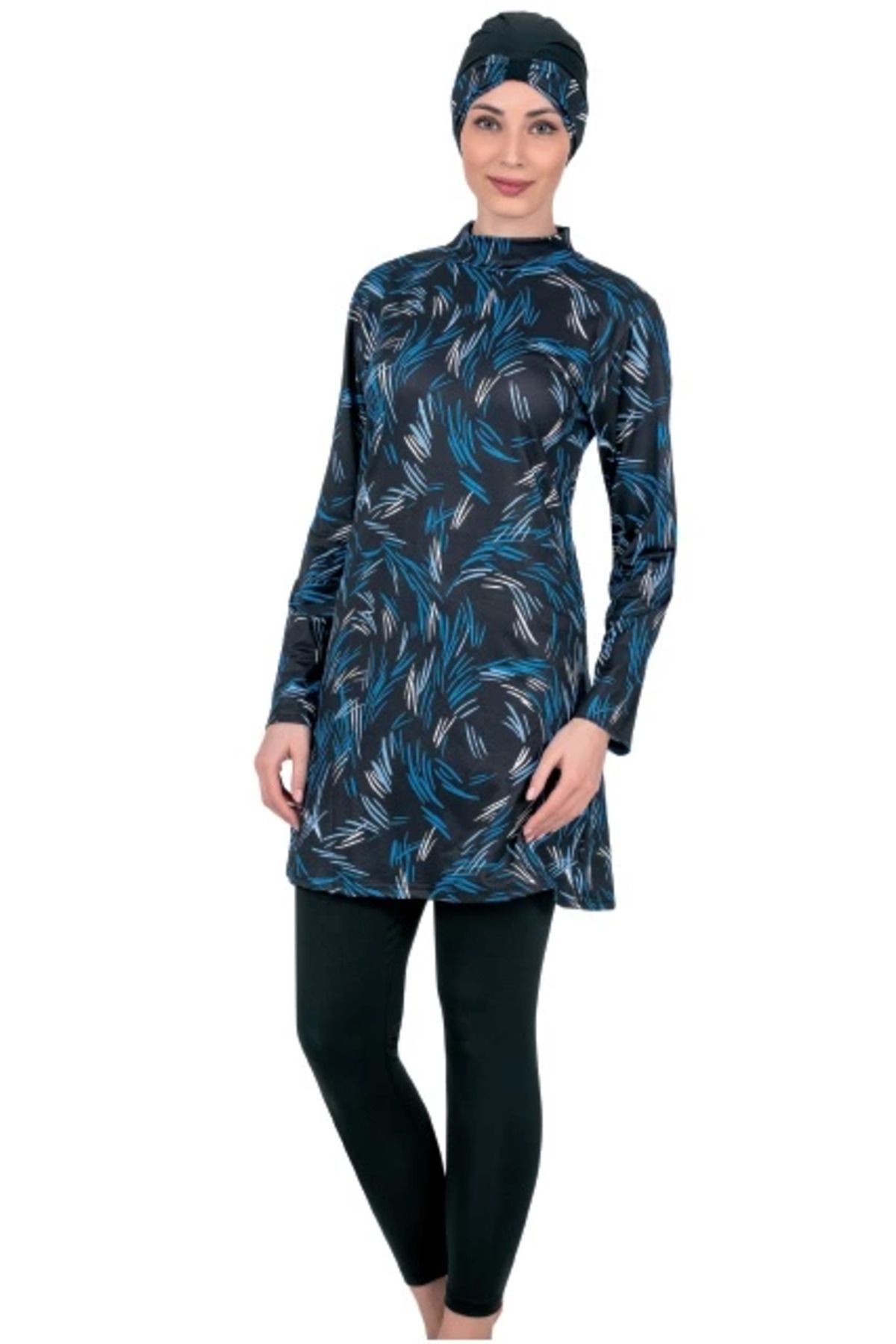 Moda Şahsenem Fantasy 3318b Kadın Büyük Beden Uzun Kol Tam Tesettür Mayo