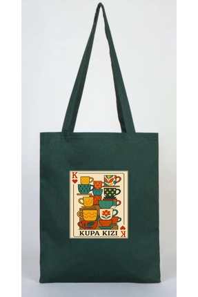 FSM REKLAM KUPA KIZI YEŞİL BASKILI BEZ ÇANTA