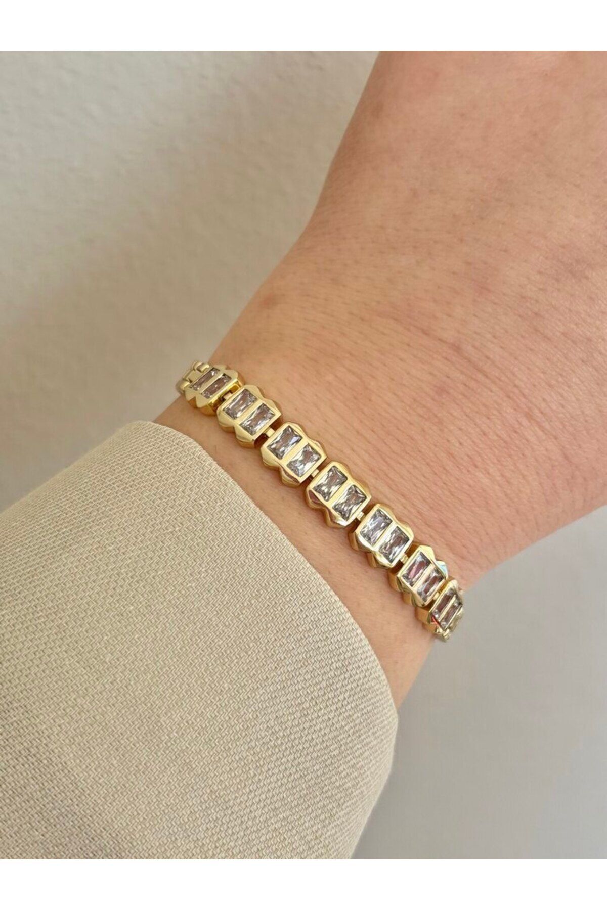 arya luxe 14k gold Xuping kordon sıra taşlı bileklik