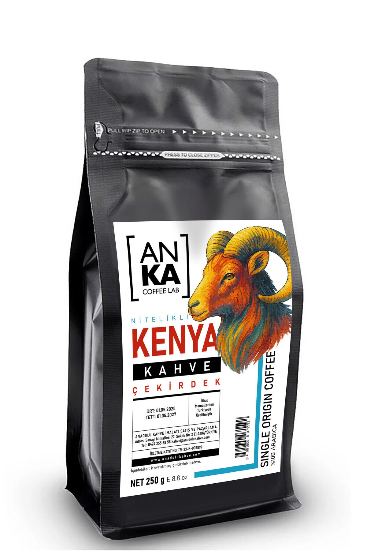 Anka Coffee Lab Kenya Nitelikli Taze Filtre Kahve Çekirdeği 250g