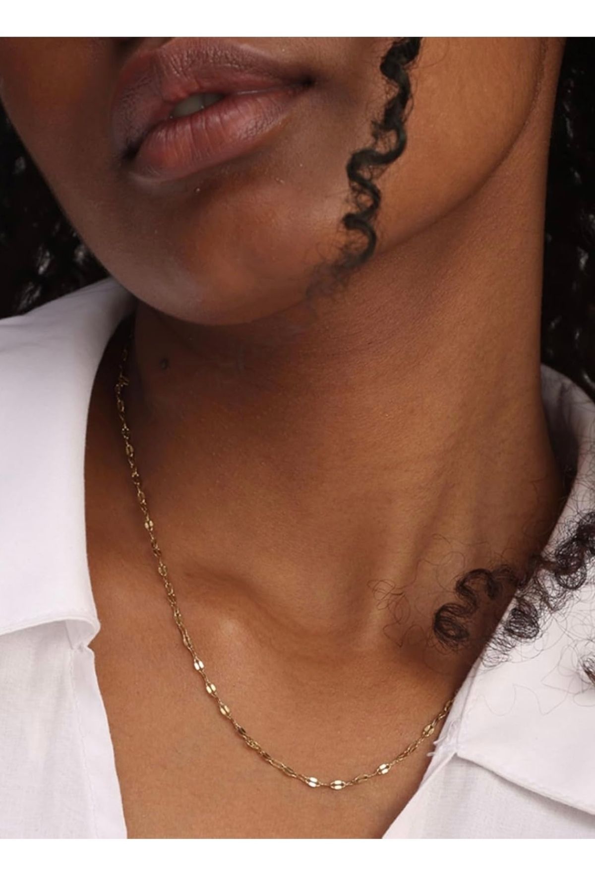 Hoop jewelery Çelik Lip chain kolye