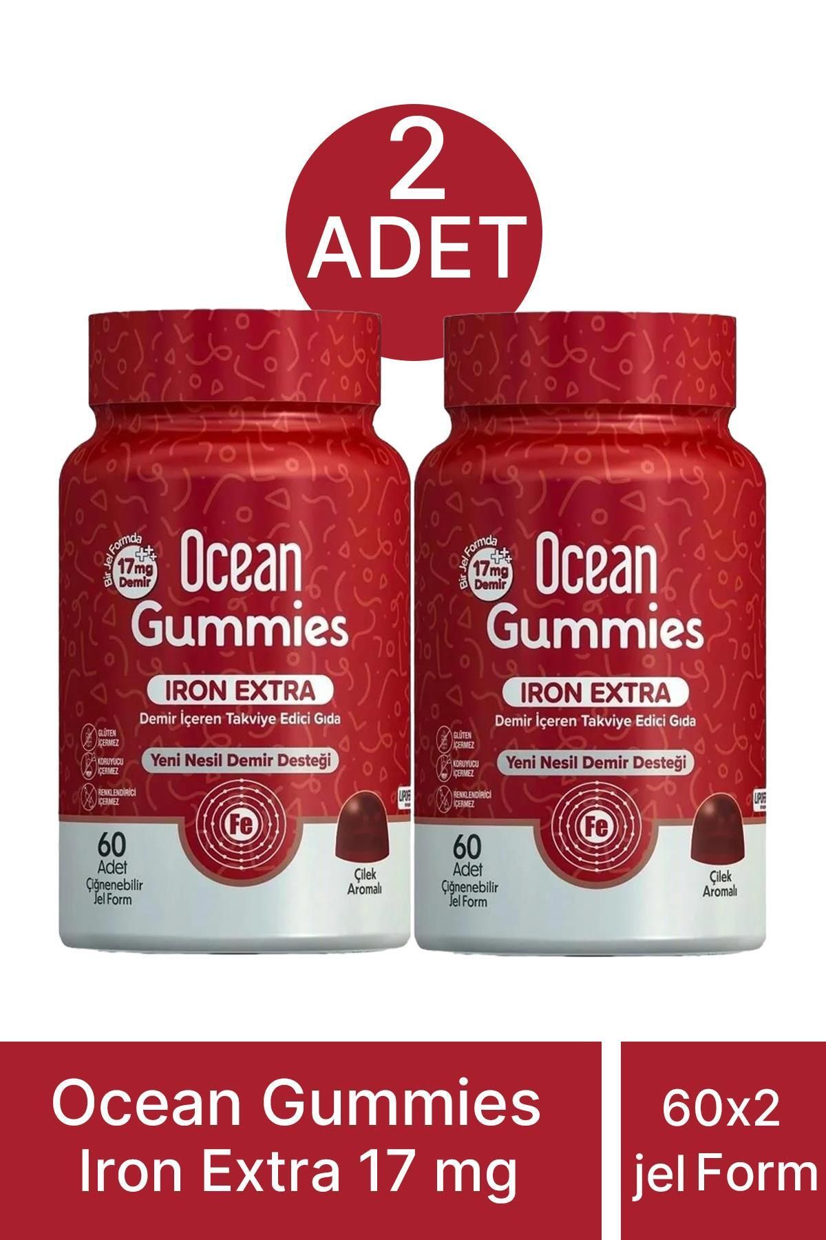 Seddar Collection Ocean Gummies Iron Extra 17 mg 60 Çiğnenebilir Jel 2 Adet
