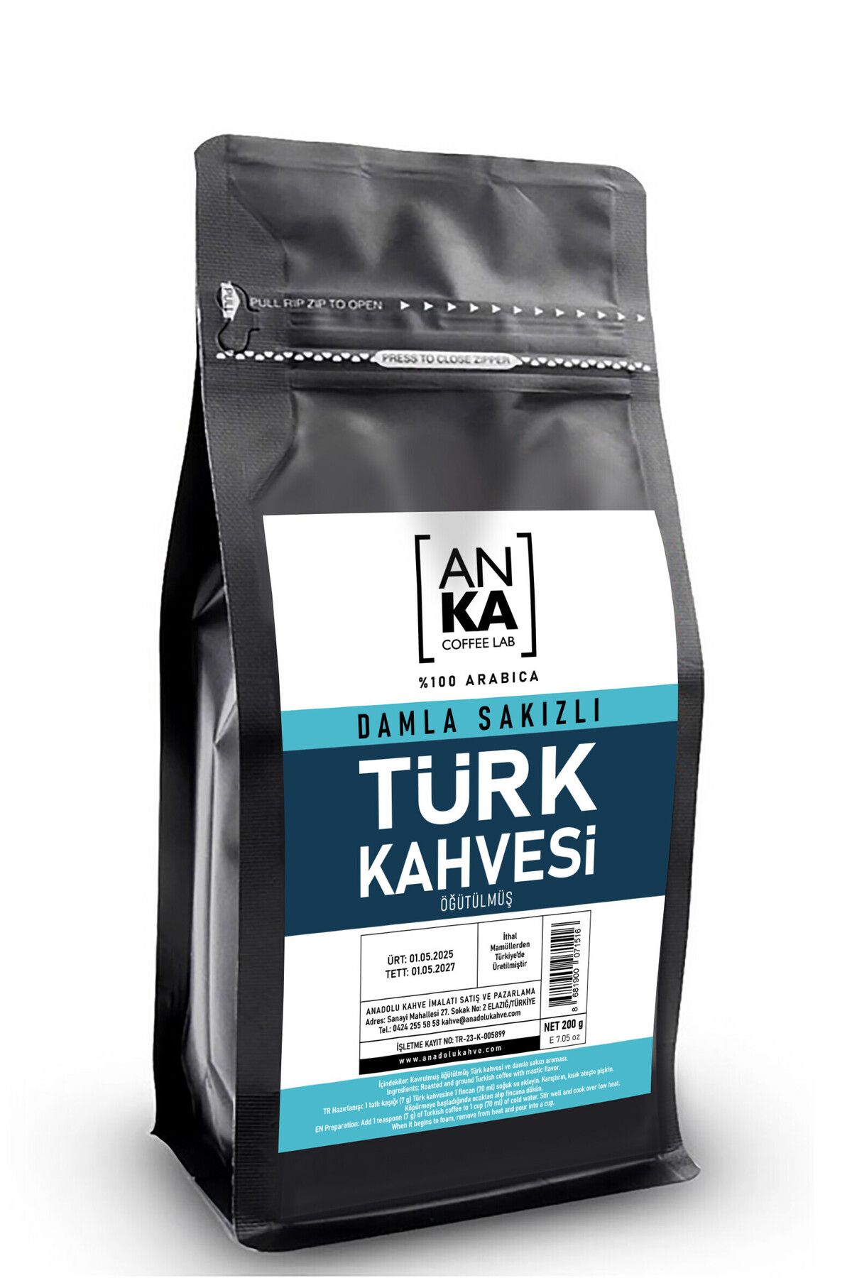 Anka Coffee Lab Damla Sakızlı Öğütülmüş Türk Kahvesi 200g