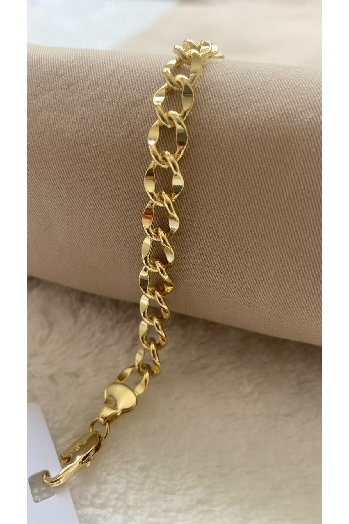 NİSSBEBE XUPİNG JEWELRY VİP Bileklik 14K Renk KARARMAZ Çelik Bileklik (DOĞALTAŞ BİLEKLİK HEDİYE)