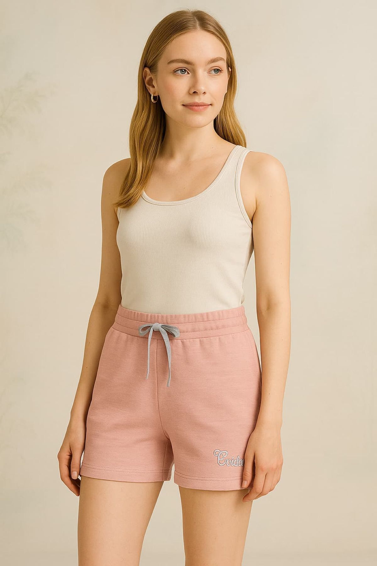enmodaiçgiyim Pantaloni Scurți De Damă Cu Broderie Somon Femeie - M/L