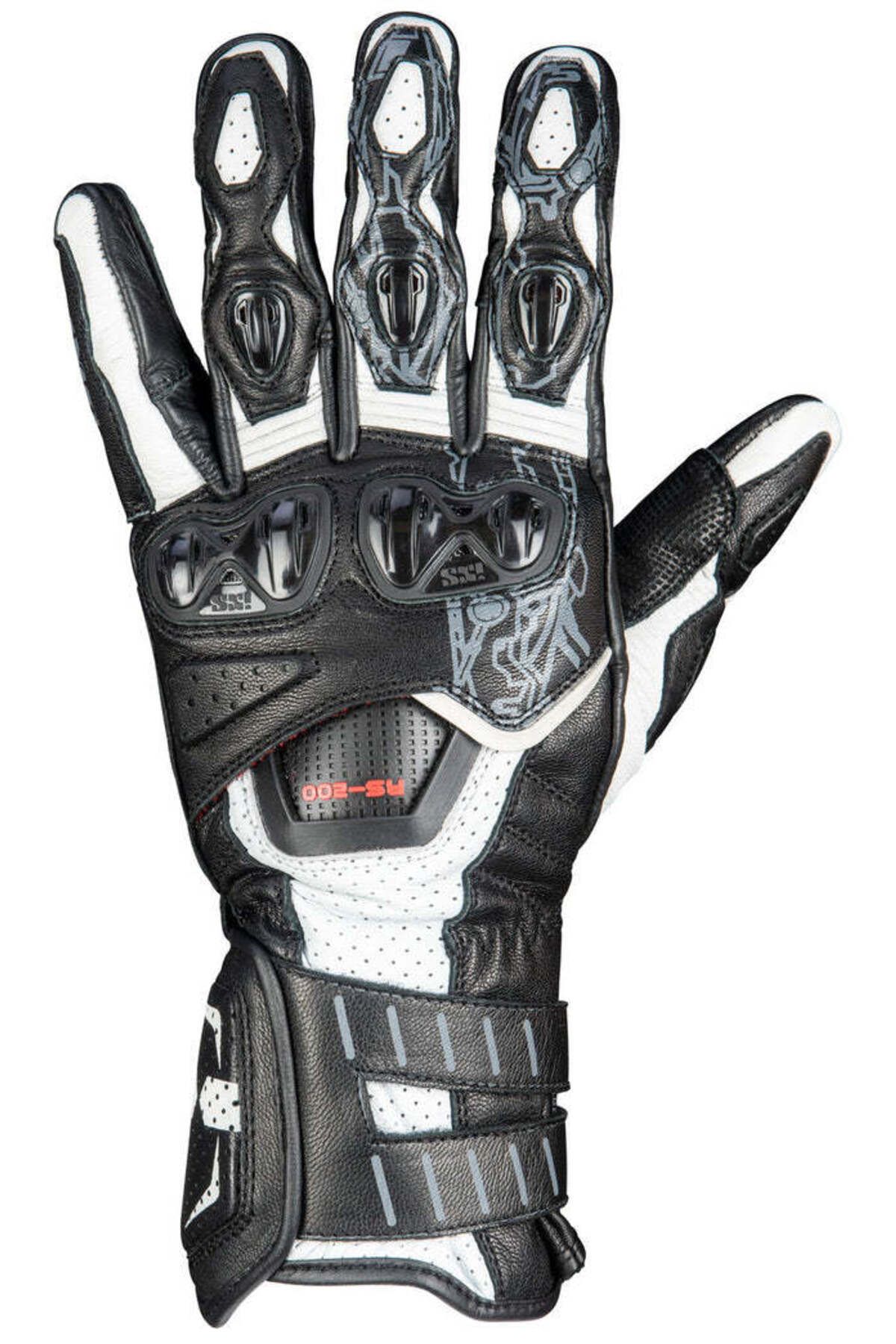 IXS RS-200 3.0 Sport Glove - White Black Motosiklet Eldiven