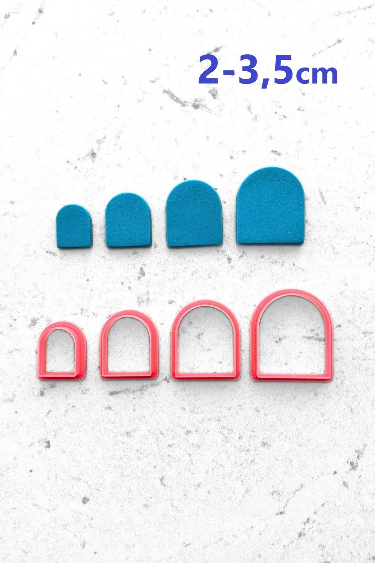 WE3D Pencere Polimer Kil Seramik Hamuru Kesici Kalıp Seti 2 - 2,5 - 3 - 3,5cm