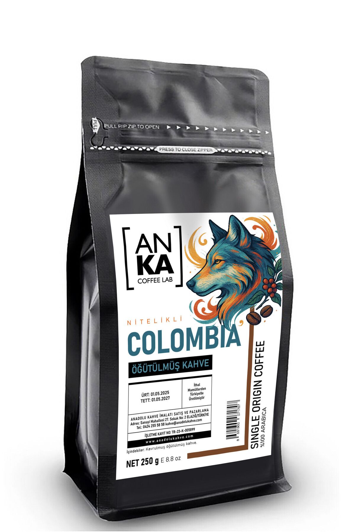 Anka Coffee Lab Kolombiya Nitelikli Taze Öğütülmüş Filtre Kahve 250g