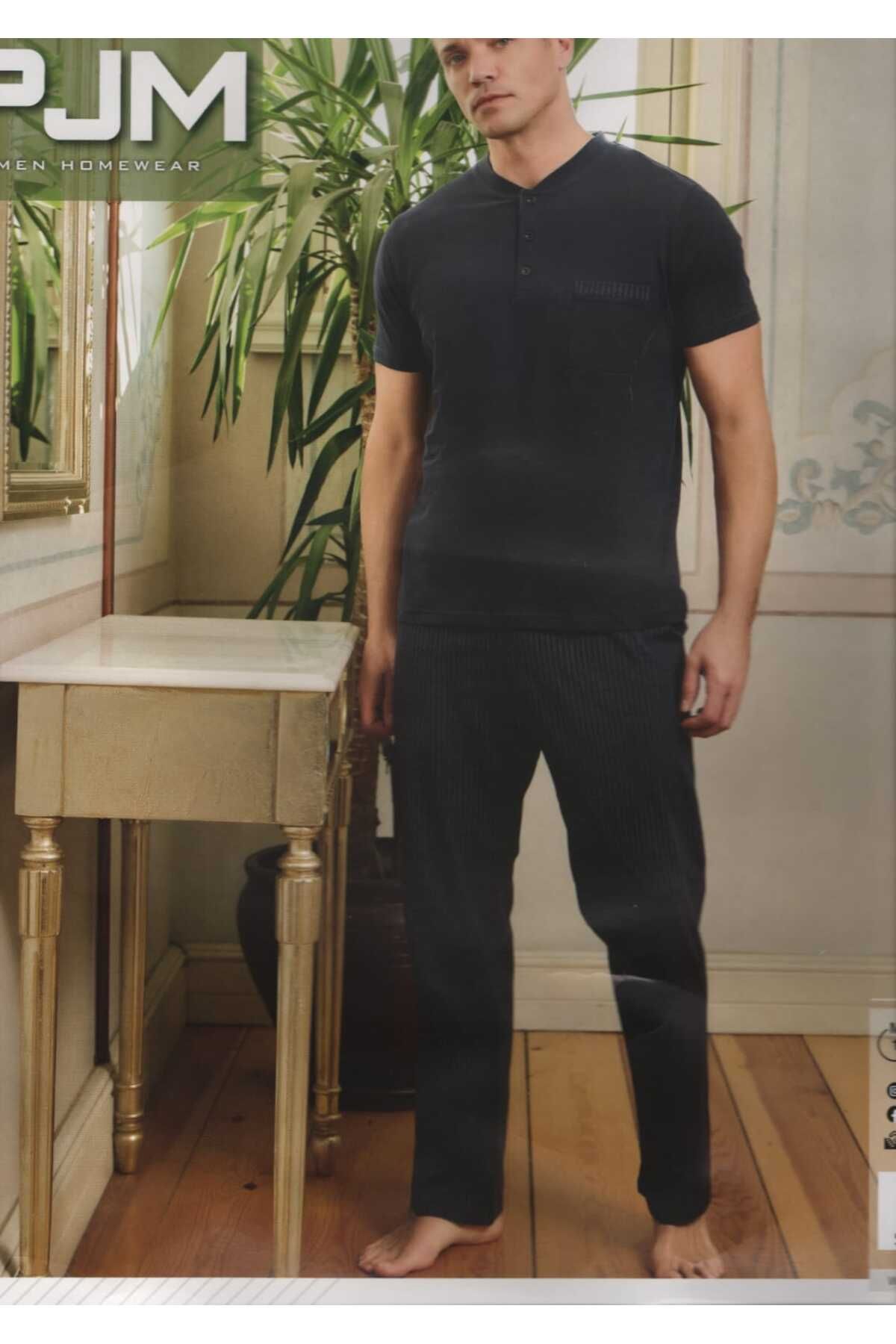 Pijamoni PJM (PİJAMONİ) ERKEK KISA KOLLU PİJAMA TAKIMI