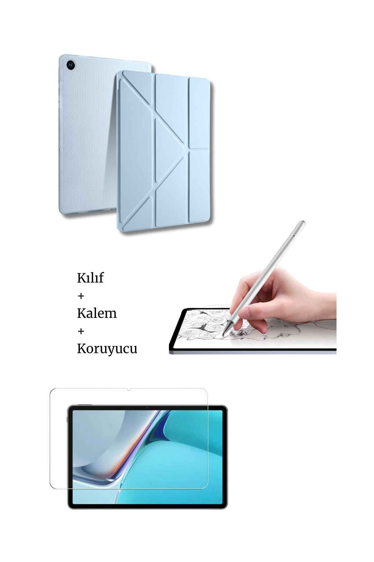 Fuchsia Galaxy A9 Plus 11 inç X210 Uyumlu Tablet Kılıfı Tablet Kalemi Ve Ekran Koruyucu Set
