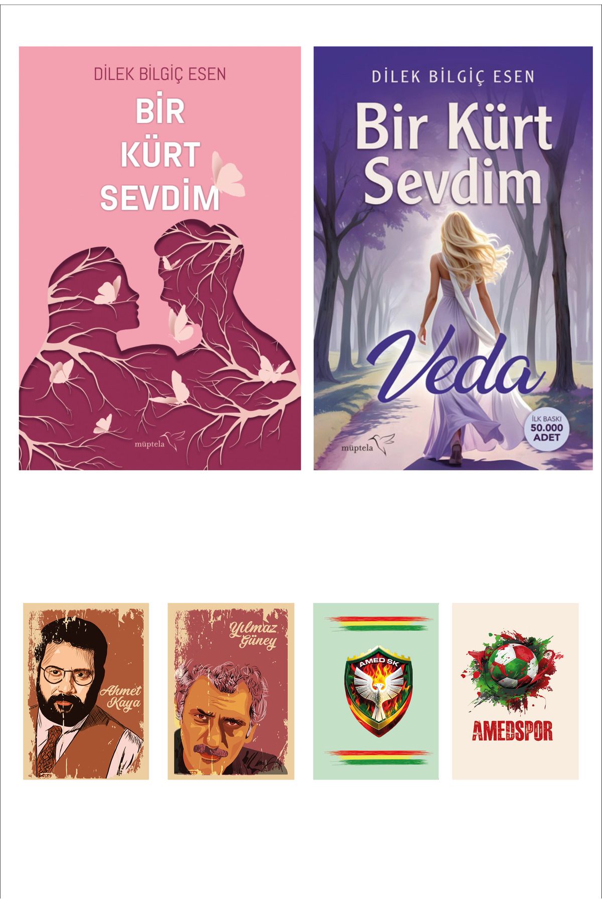 Dara Yayınları Bir Kürt Sevdim - Dilek Bilgiç Esen - TÜM SET (4 NOT DEFTERLİ)