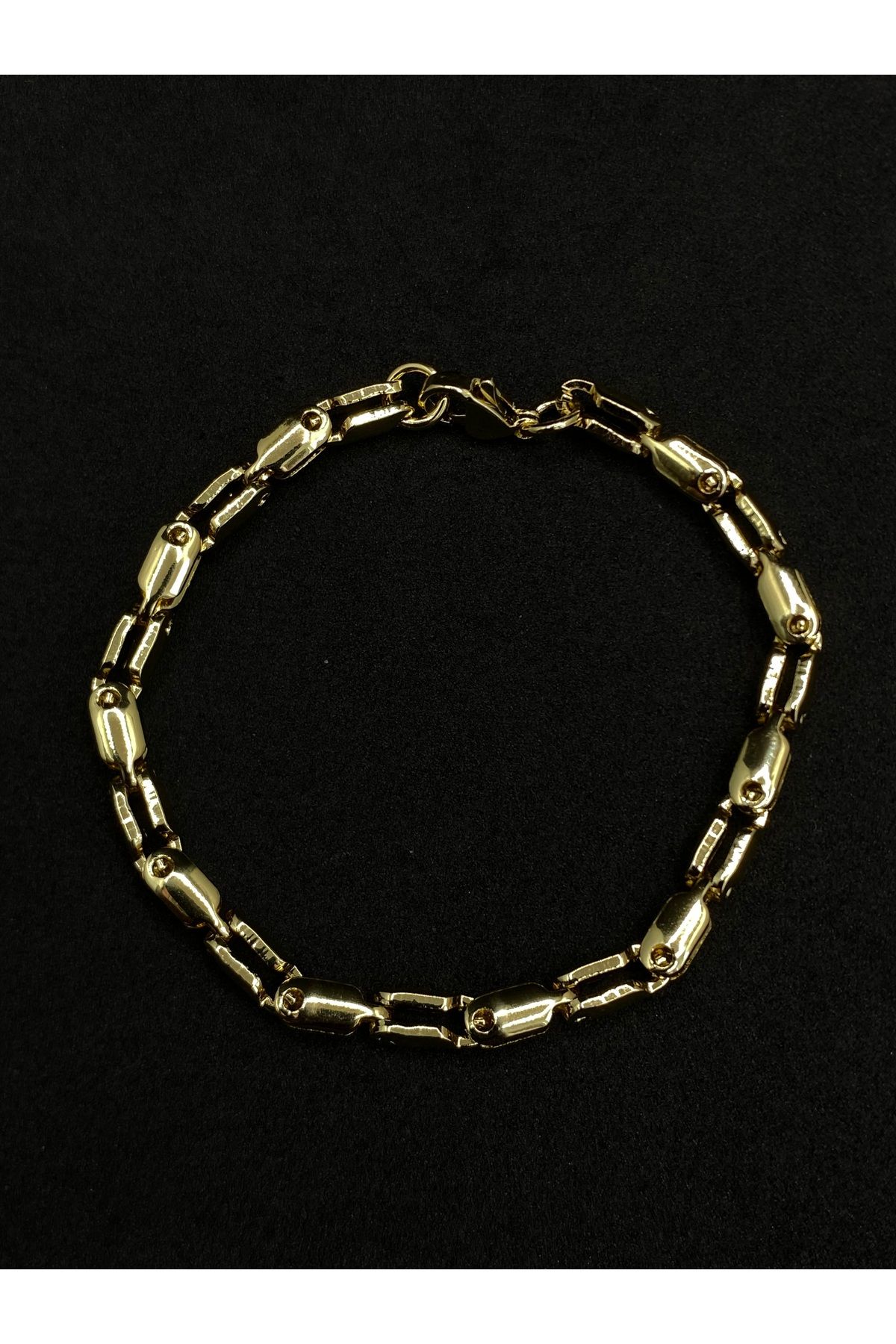 Jiji Jewelery Kuyumcu Kesim Altın Renk Paslanmaz Çelik Bileklik 16,5 cm