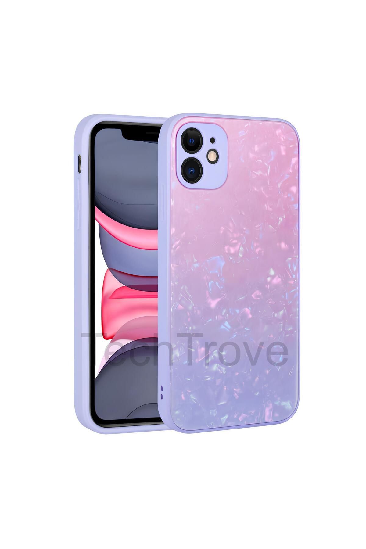 TechTrove Apple iPhone 11 Kılıf Renk Geçişli Mermer Desenli Sert Silikon Granit Kapak