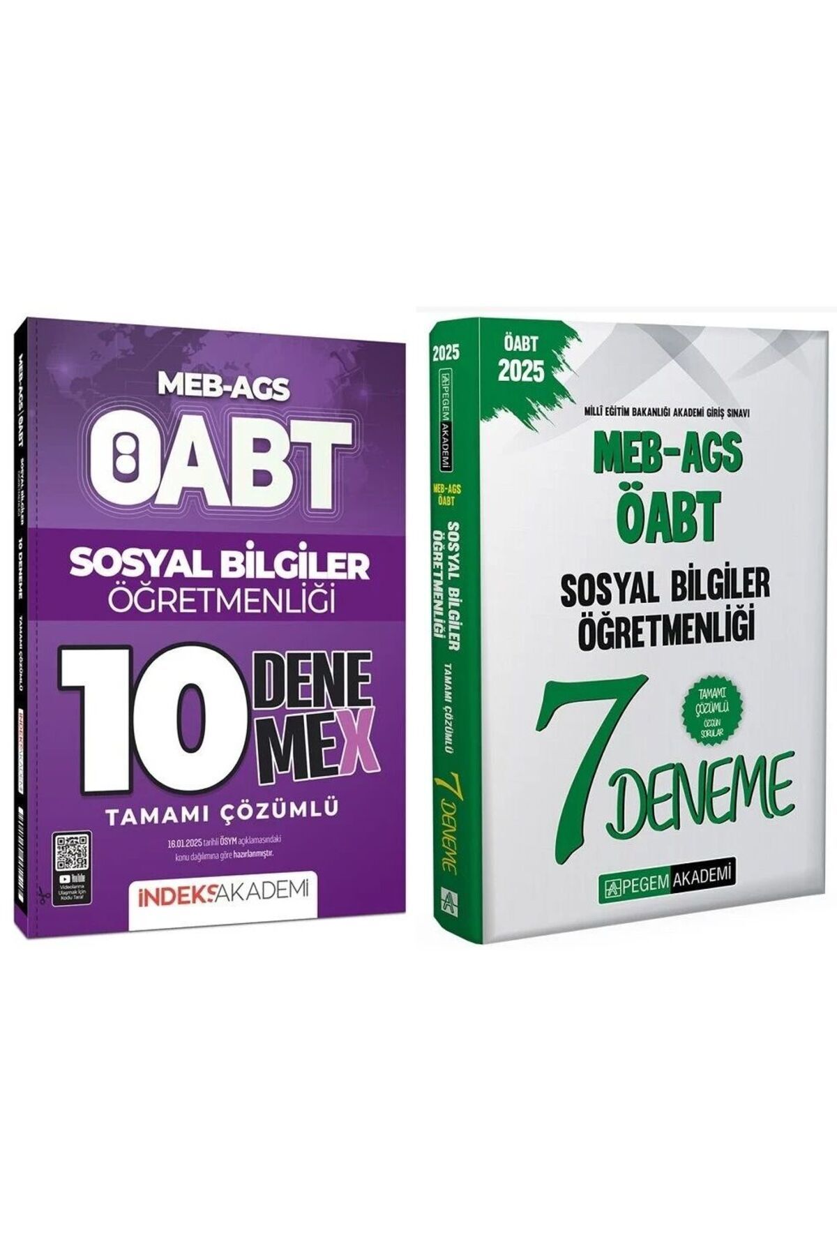 Pegem Akademi Yayıncılık Pegem + İndeks 2025 ÖABT MEB-AGS Sosyal Bilgiler Öğretmenliği 7+10 Deneme 2 li Set Pegem + İndeks Ak