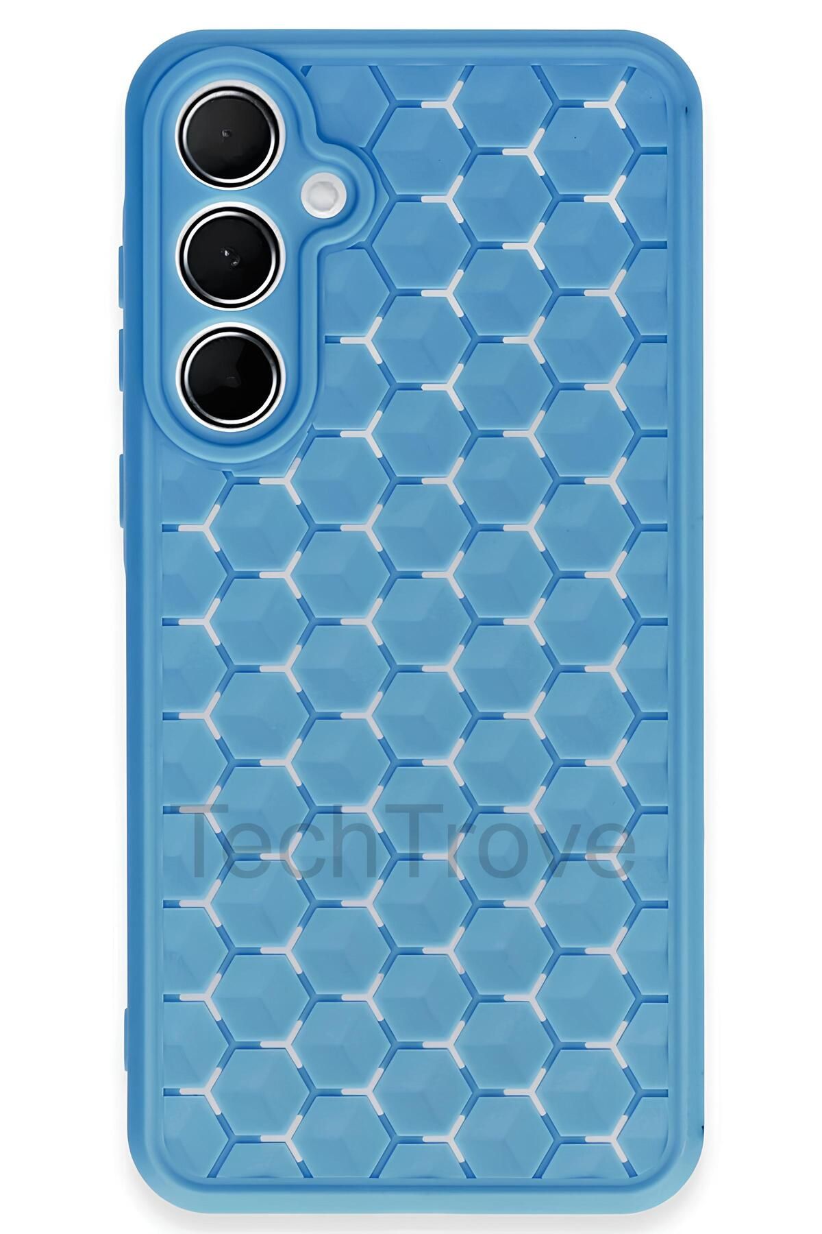 TechTrove Samsung Galaxy A35 Kılıf Kamera Korumalı Geometrik Petek Motifli Silikon Kapak