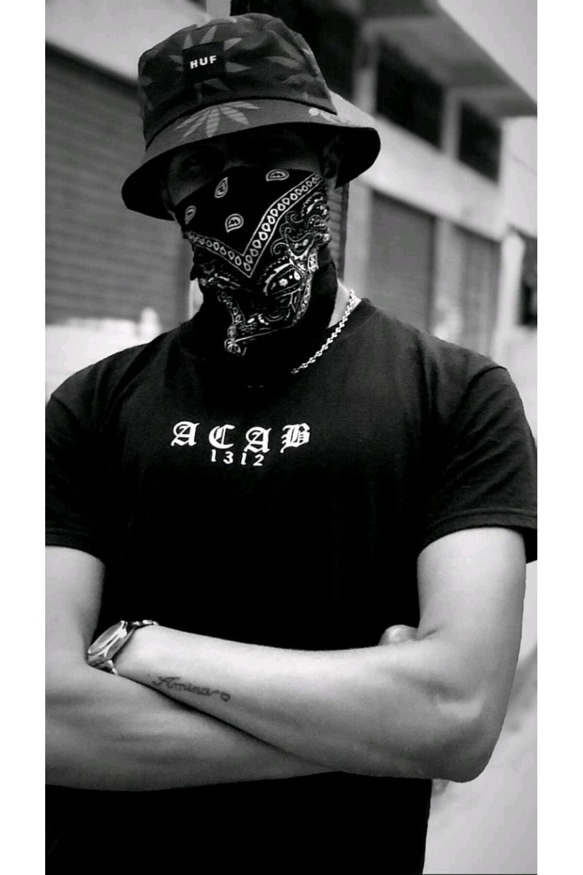 RawNox Unisex Bol Kalıp RawNox Gangsta Series ACAB Baskılı Tshirt