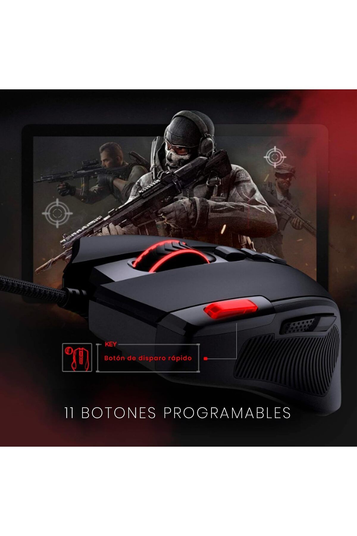 REDRAGON-Wired Gaming Mouse M612 Predator RGB with 8000 DPI, 11 Programmable Buttons, 5 Lighting Mod 9