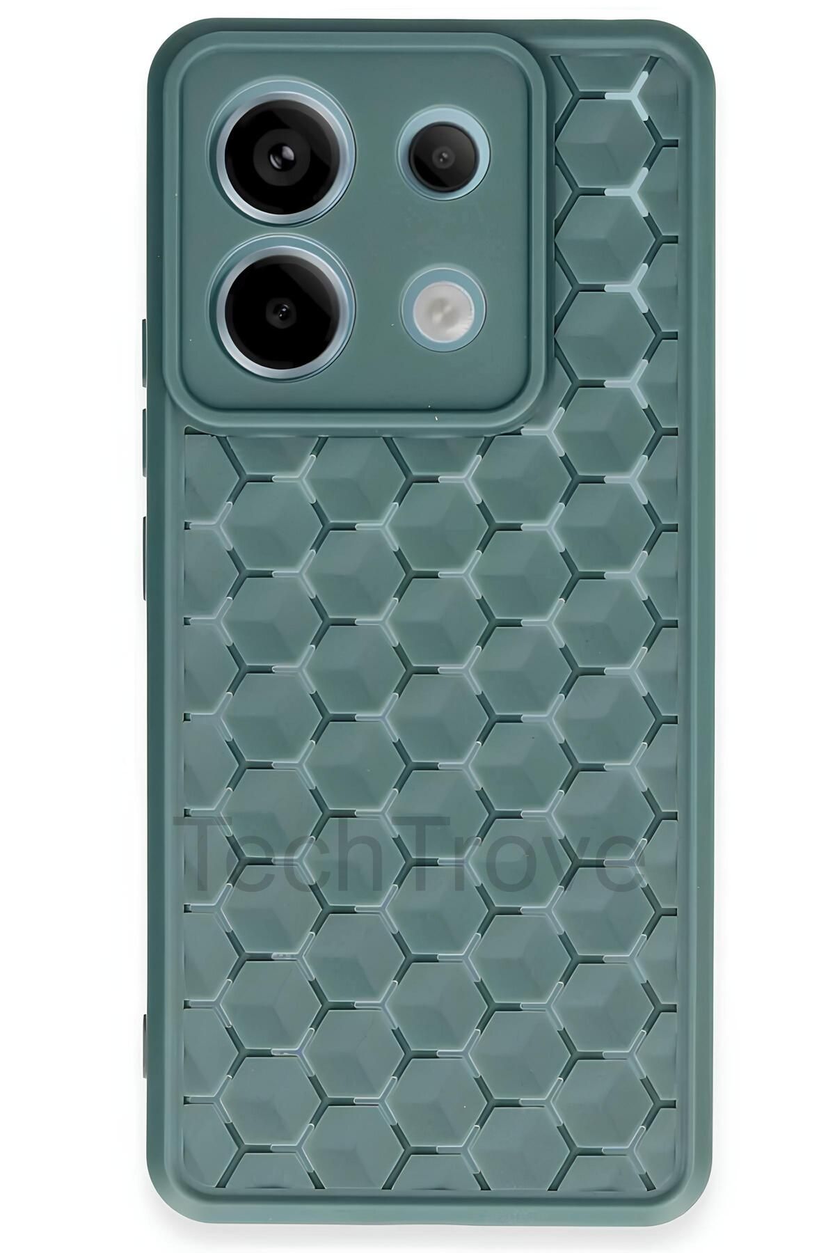 TechTrove Xiaomi Redmi Note 13 Pro 5G Kılıf Kamera Korumalı Geometrik Petek Motifli Silikon Kapak
