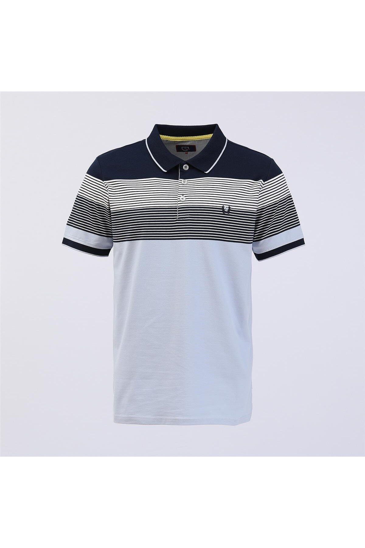 Dio Rise Erkek Polo Yaka Kısa Kol Tişört - (M-3XL) - CZT-146 - Mavi - Lacivert