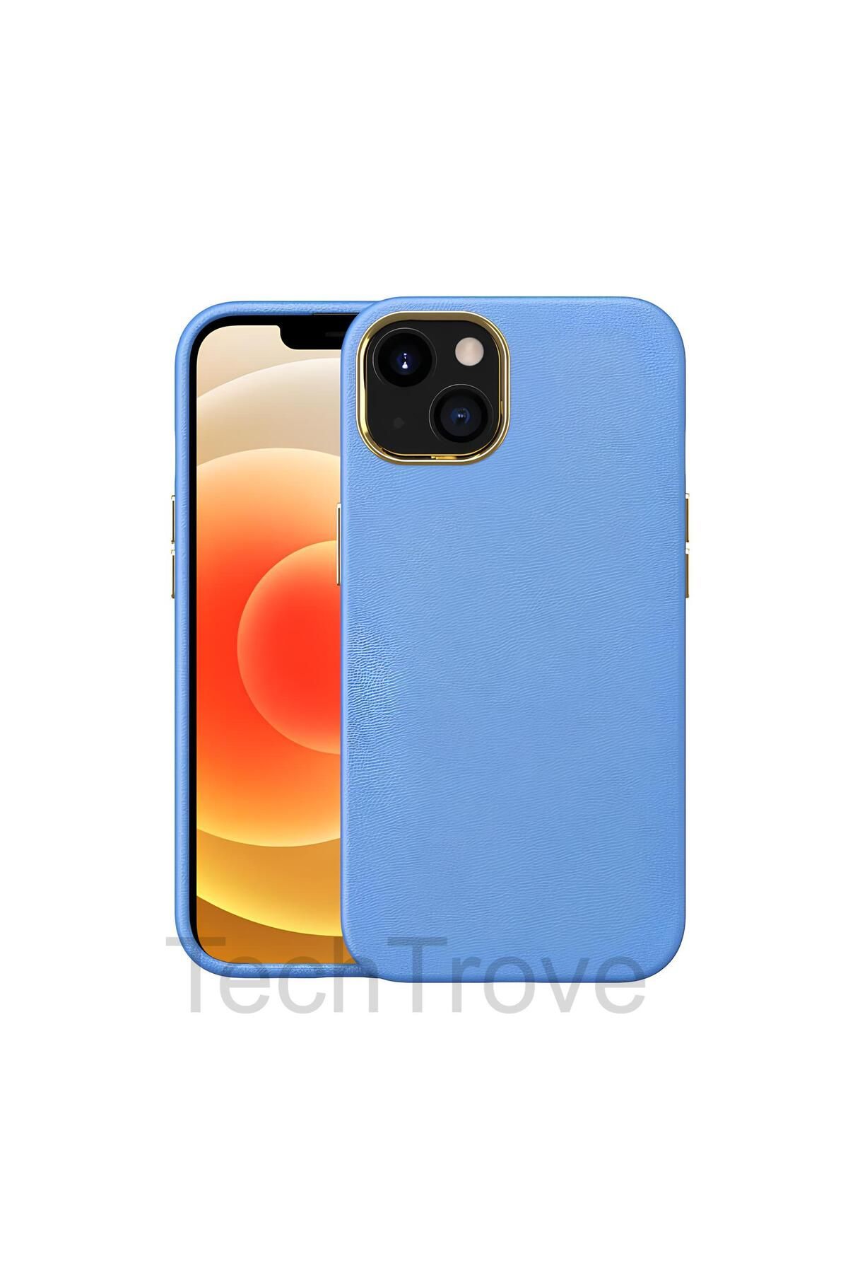 TechTrove Apple iPhone 13 Mini Kılıf Deri Tasarım Kamera Koruma Çıkıntılı Elde Kaymaz Soft Kapak