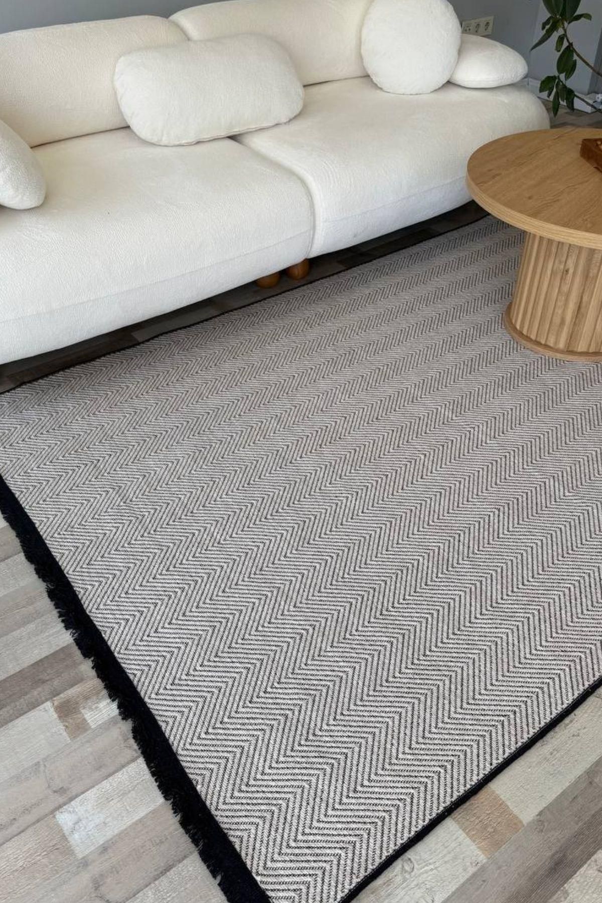 Serteks Pera Sisal Yıkanabilir Dokuma Kaymaz Taban Krem Halı Yolluk Kilim