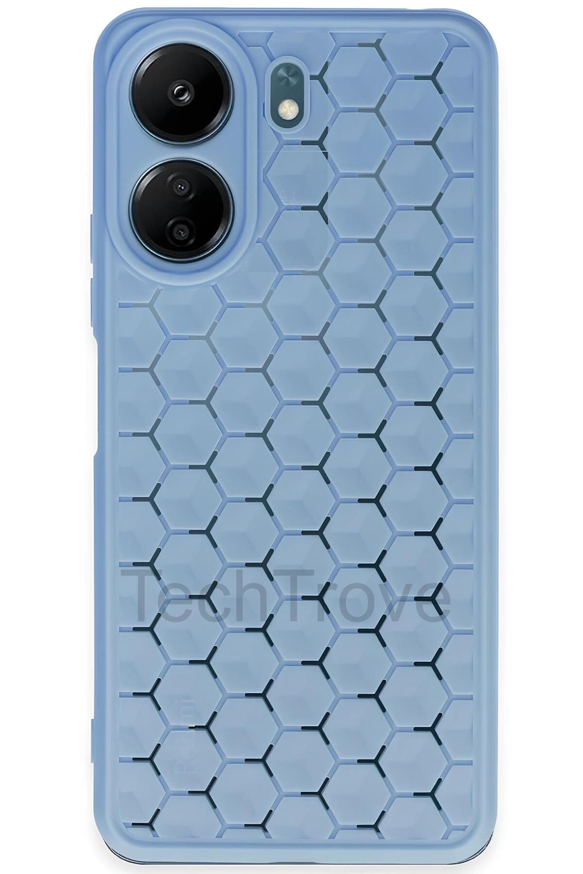 TechTrove Xiaomi Redmi 13C Kılıf Kamera Korumalı Geometrik Petek Motifli Silikon Kapak