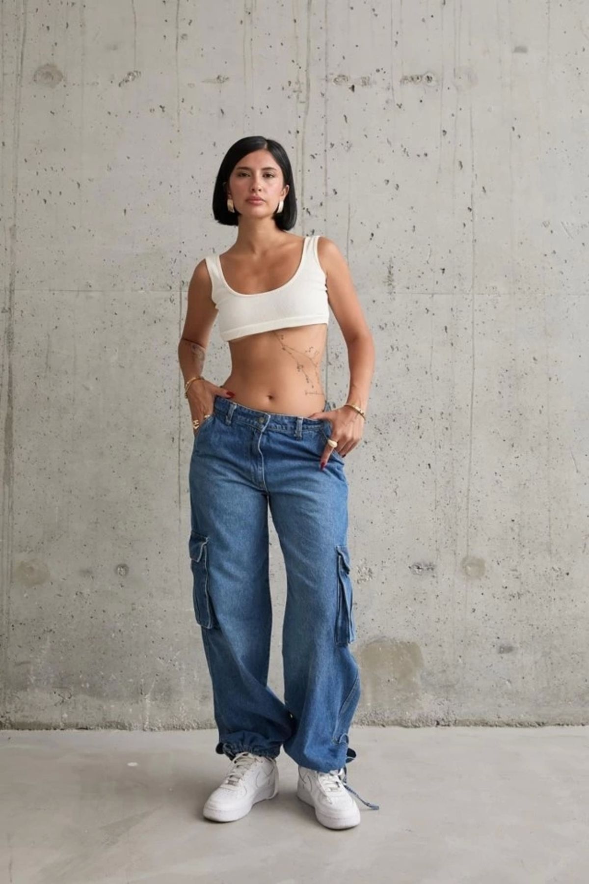 MODA avi Yan Cepli Jeans Pantolon