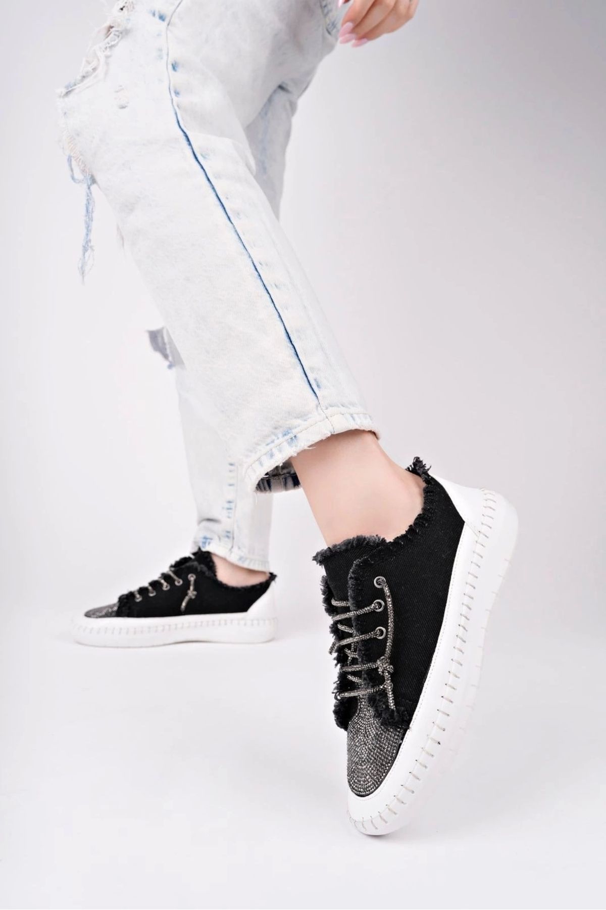 OurStyles Enber Siyah Kot Bağcıklı Spor Ayakkabı