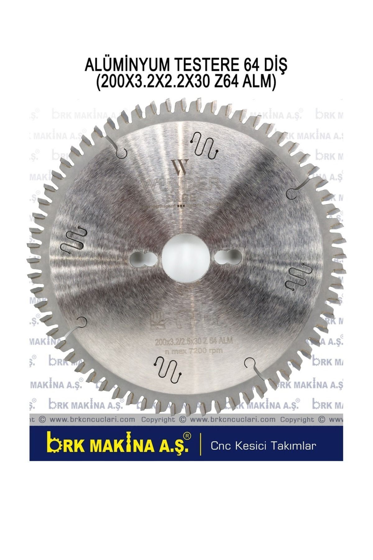 BRK WUNDER ALÜMİNYUM TESTERE 200X64
