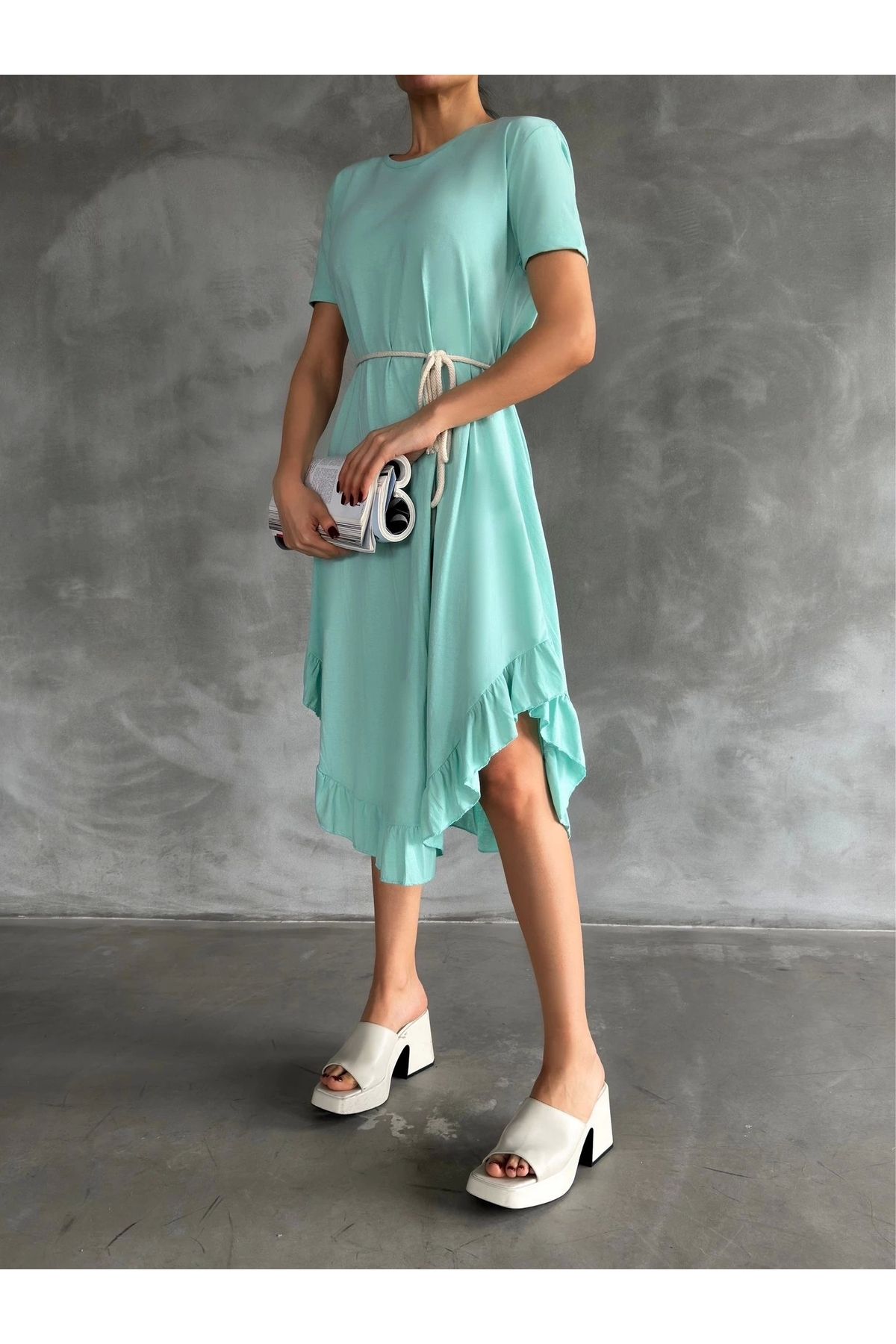 OurStyles Kuşaklı elbise