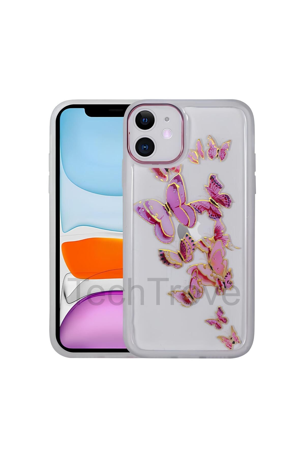 TechTrove Apple iPhone 11 Kılıf Figürlü Desenli Işıltılı Sert Sos Kapak