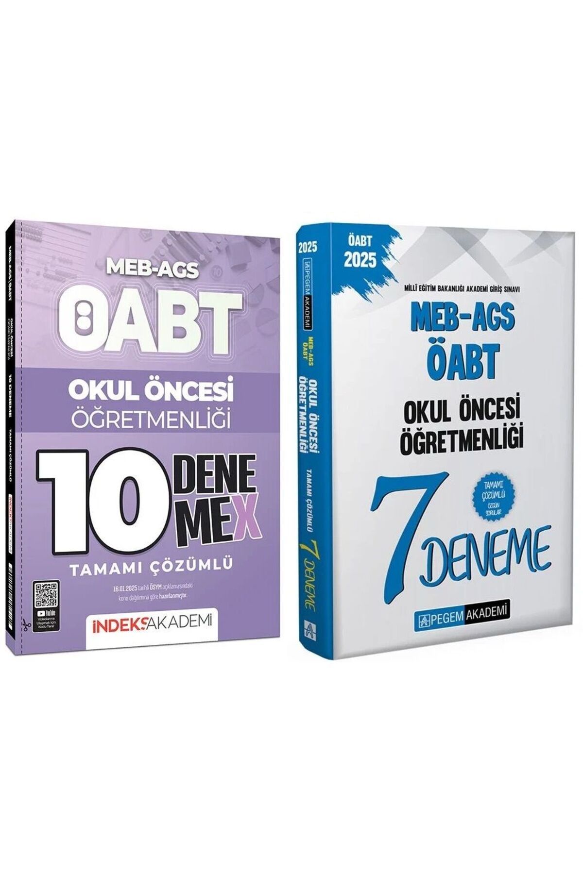 Pegem Akademi Yayıncılık Pegem + İndeks 2025 ÖABT MEB-AGS Okul Öncesi Öğretmenliği 7+10 Deneme 2 li Set Pegem + İndeks Akadem