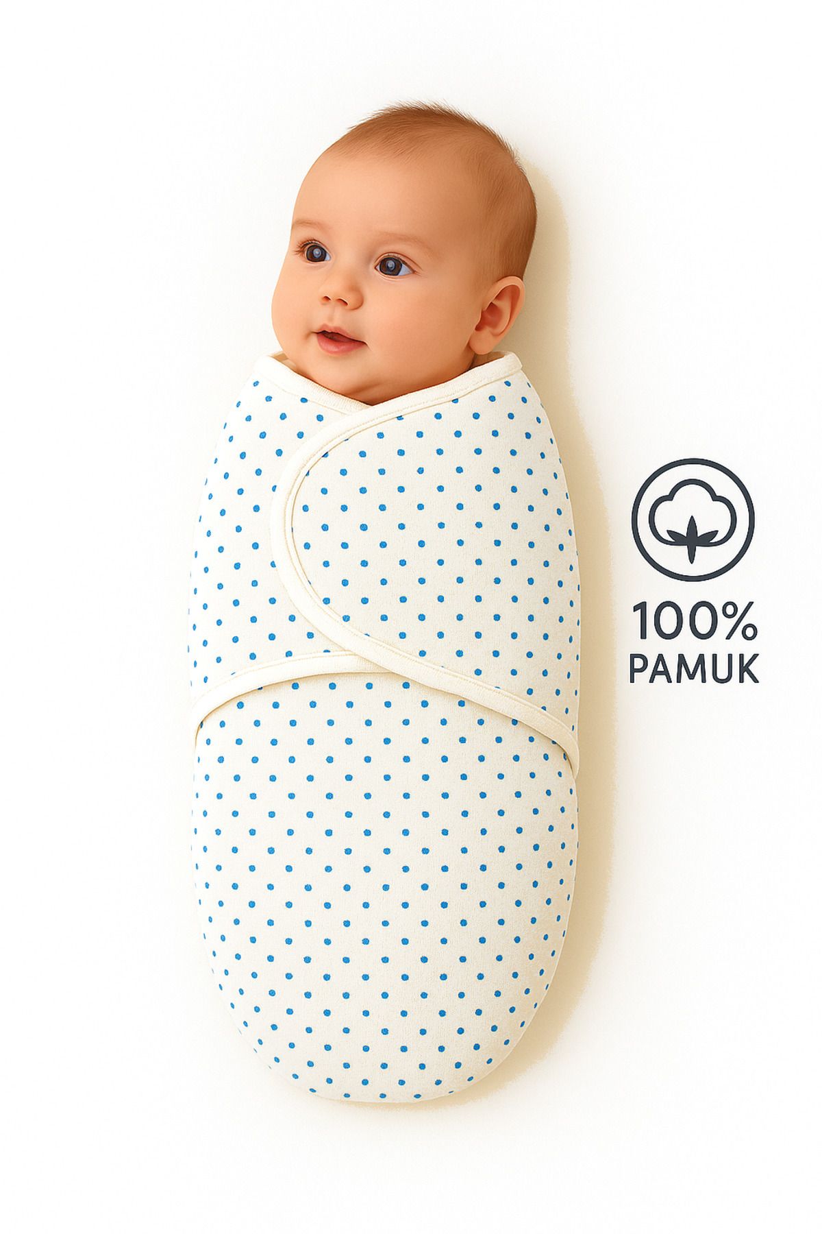Mimocan 0-4 Ay Bebek İçin %100 Pamuk Kundak, Cırt Cırtlı, Yumuşak Penye Kumaş, Nefes Alan Kumas