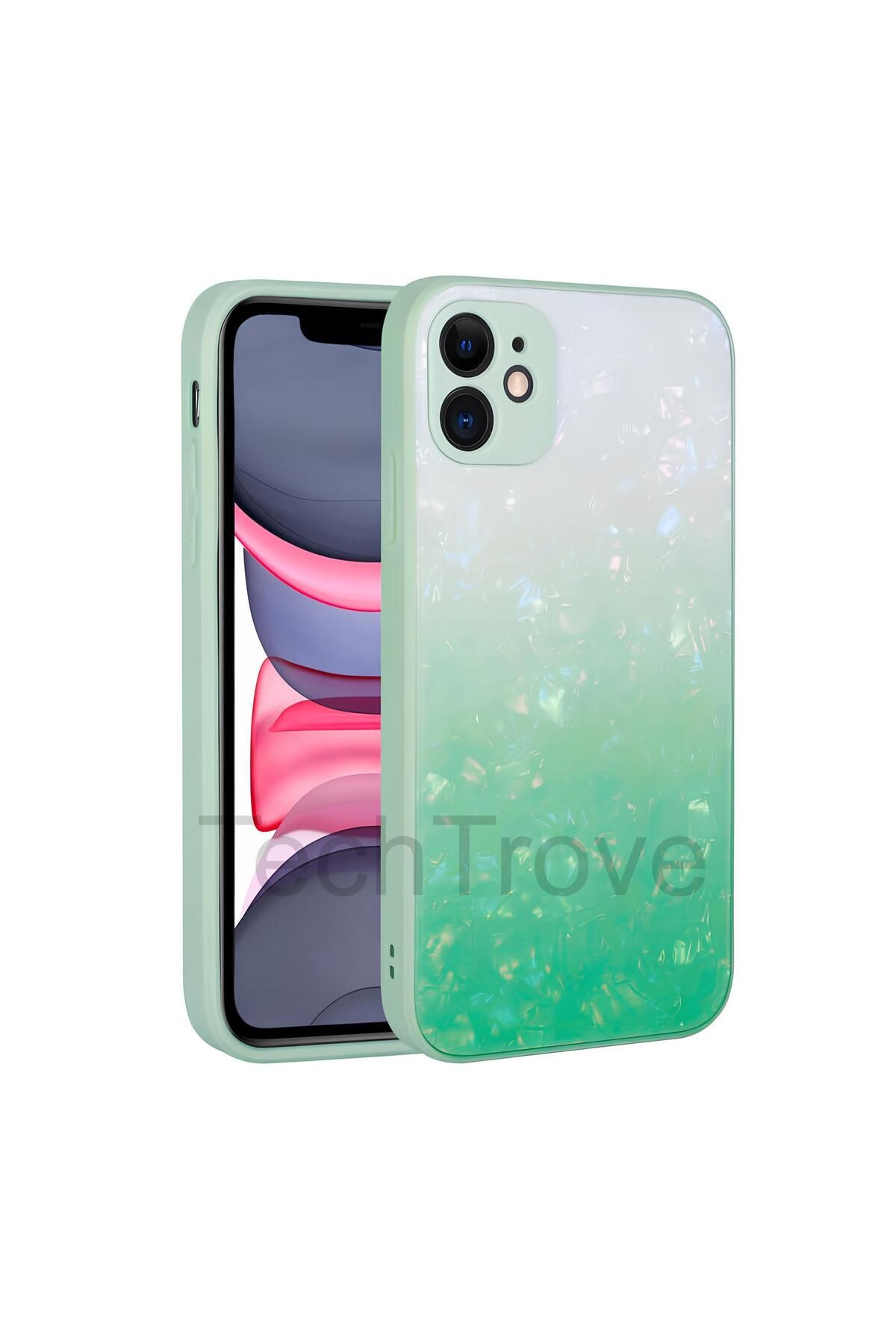 TechTrove Apple iPhone 11 Kılıf Renk Geçişli Mermer Desenli Sert Silikon Granit Kapak